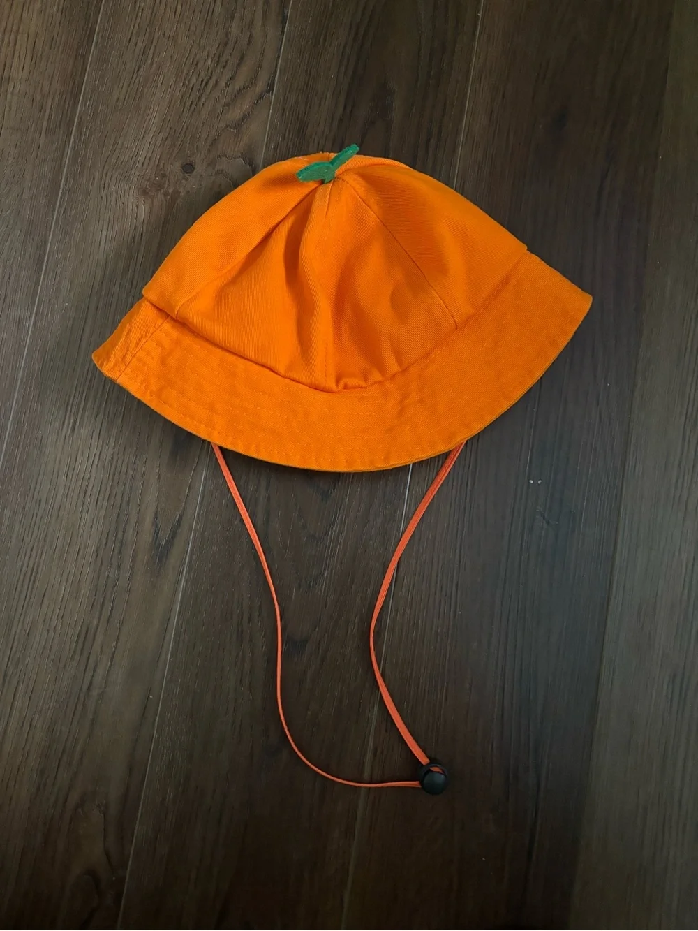 Kids Orange Pumpkin Hat with Chin Strap